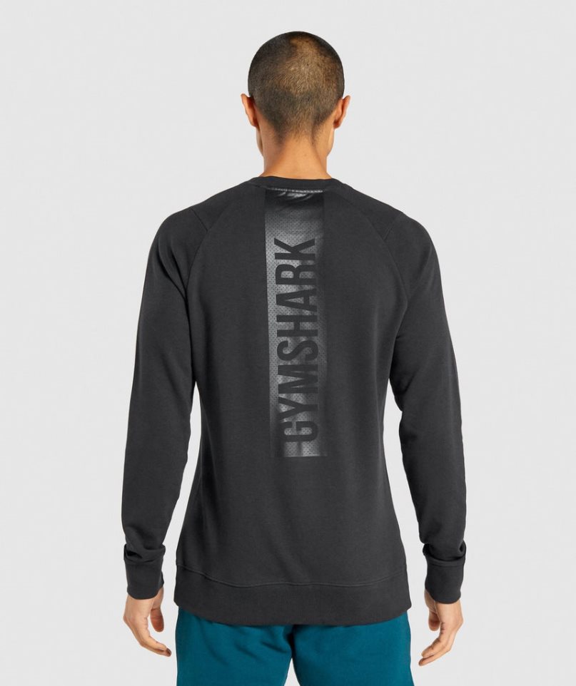 Men's Gymshark Bold Crew Sweatshirts Black | NZ 0YCAIO